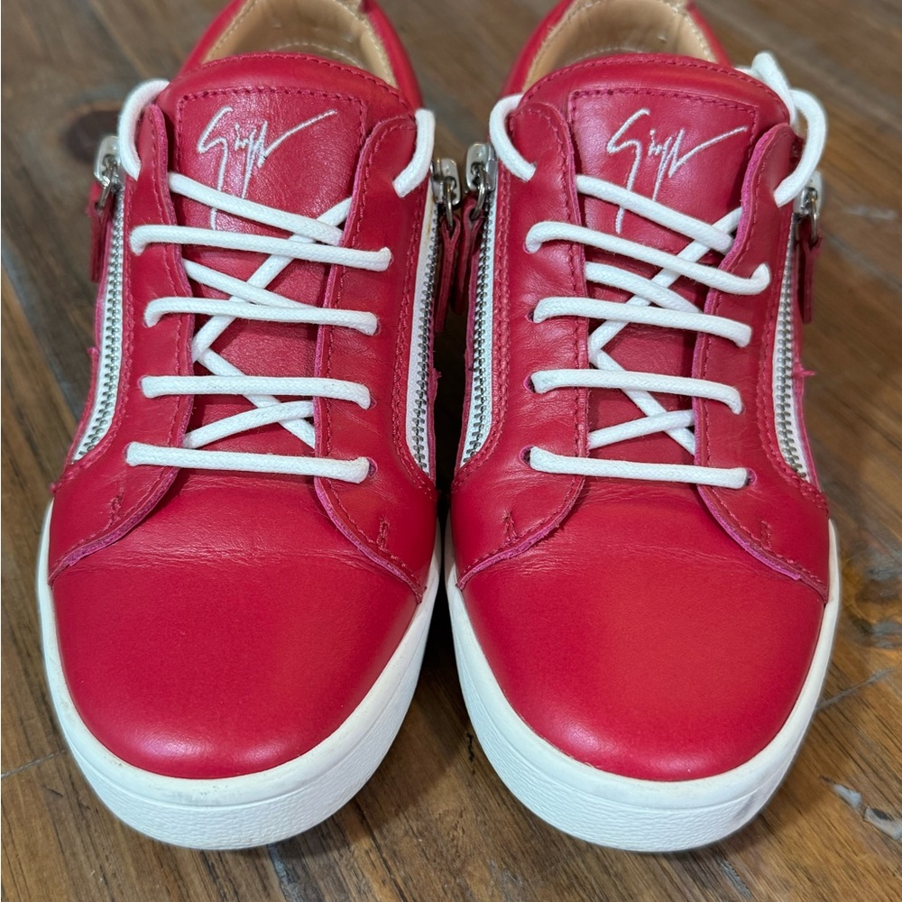 Giuseppe Zanotti Red Leather Sneakers